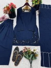 Tew Pure Natural Crep Silk With Embroidery Sequence Work Top With Sharara Dupatta Wholesale Market In Surat With Price